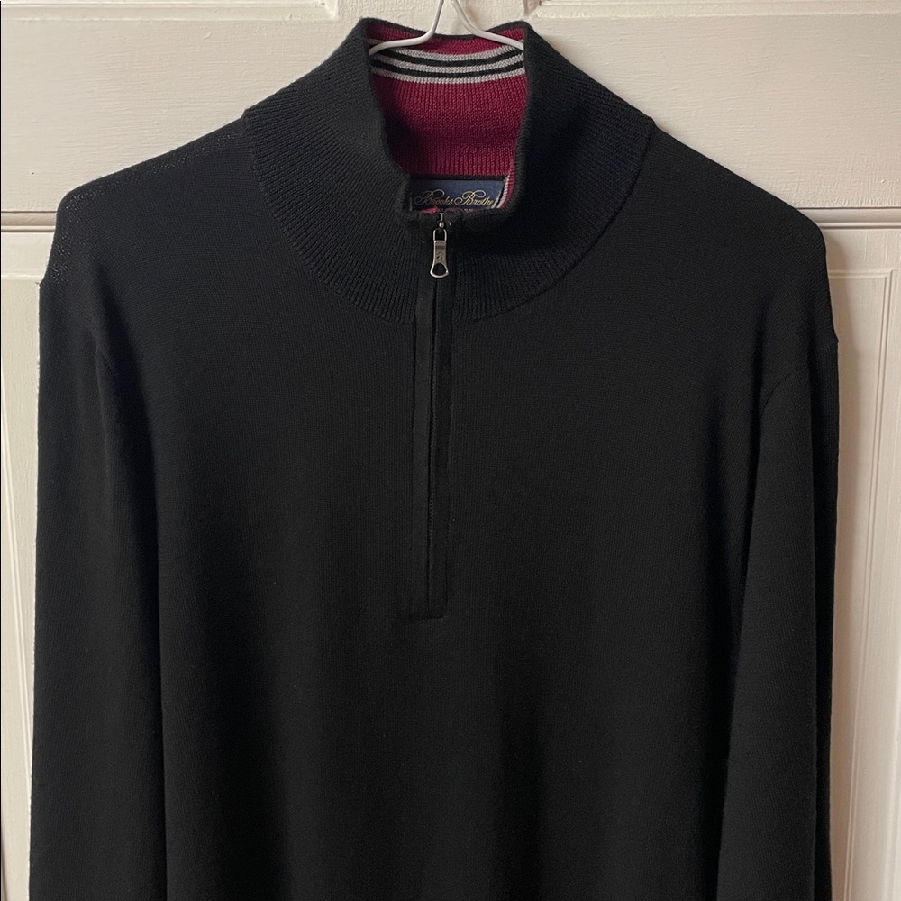 Brooks Brothers washable extra-fine merino wool half-zip sweater men’s size L - Picture 3 of 15